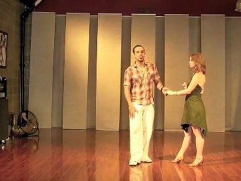 Salsa Dancing - Leads Partnership Pattern: Stationary Cross-body lead (CBL) into Arm Slide - SalsaLessons.tv