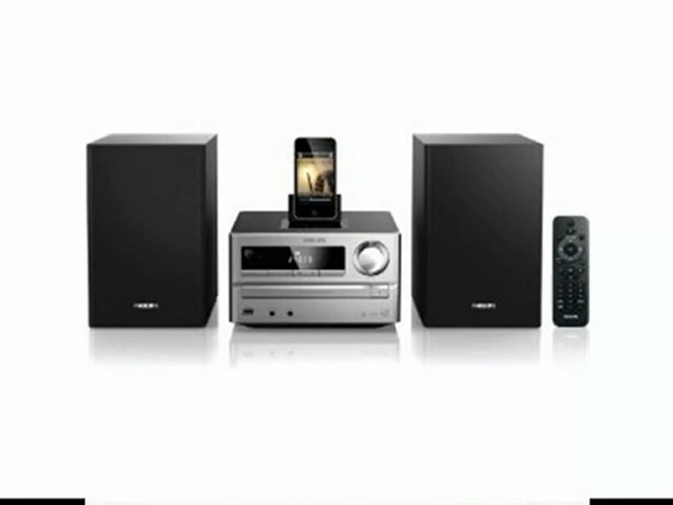 Philips DCM2020 Kompaktanlage (CD/MP3/WMA-Player, 20 Watt, Apple iPode Dock, USB 2.0) schwarz