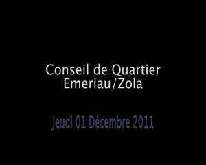 Conseil de Quartier Emeriau/Zola du 01/12/11