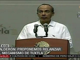 Calderón: proponemos relanzar Mecanismo de Tuxtla