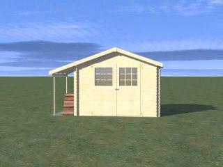 Abri de jardin en bois La Plagne 5,9m²  avec appentis - Vidéo de présentation