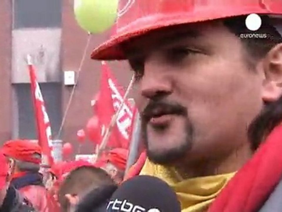Belgian's protest austerity