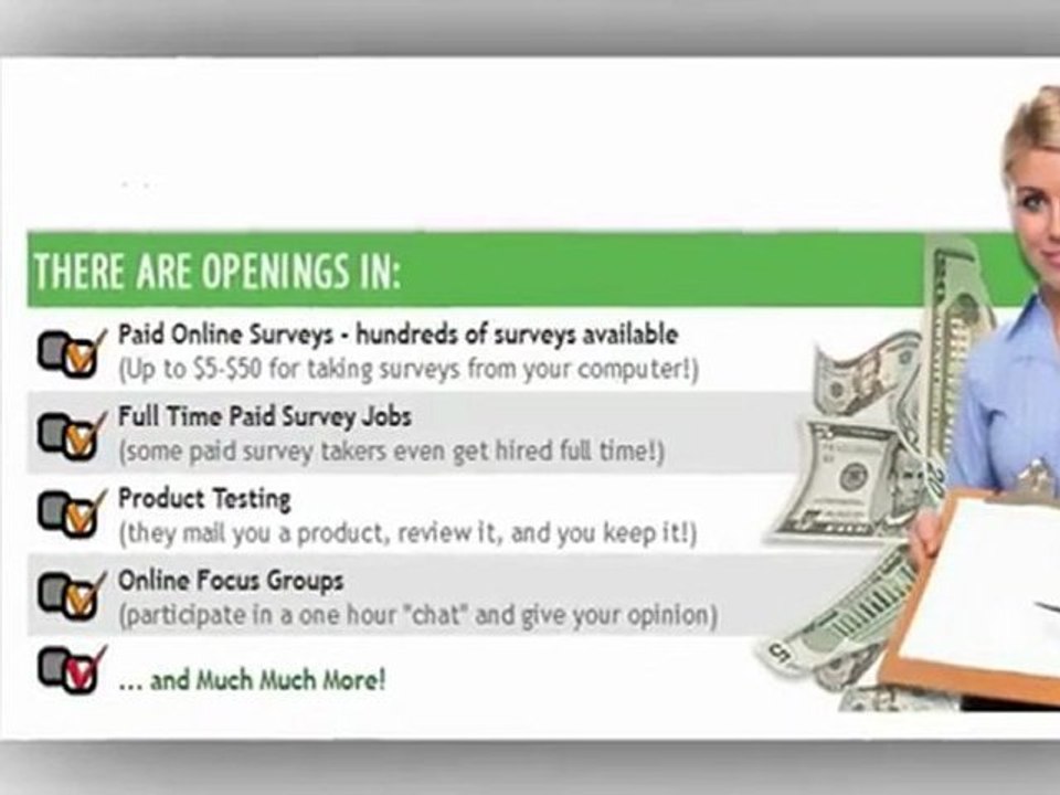 Work At Home JOBS  Make Money Doing SURVEYS