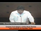 Congreso local designó a Adrián Morán Ramírez omo presidente de Zapotitlán Tablas