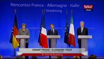 EVENEMENT,Conférence de presse de N. Sarkozy, A. Merkel et M. Monti