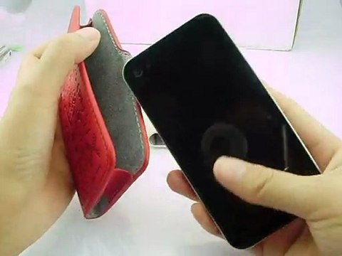 Cute iPhone 4S Embossed Wallet Case - Red