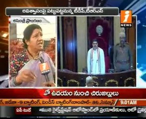 Nannapaneni Rajakumari talking to media at Assembly