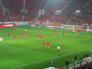 Είσοδος παικτών Ολυμπιακού