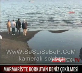 Marmaris te korkutan deniz çekilmesi wWw.SeSLiSeBeP.CoM