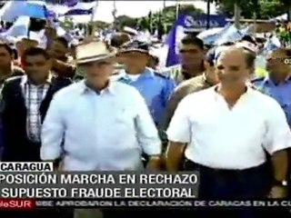 Oposición de Nicaragua marcha por supuesto fraude electoral