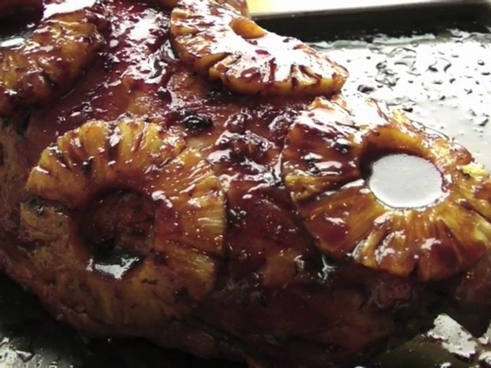 Jambon de Noël caramélisé à l ' ananas selon Tatie Maryse
