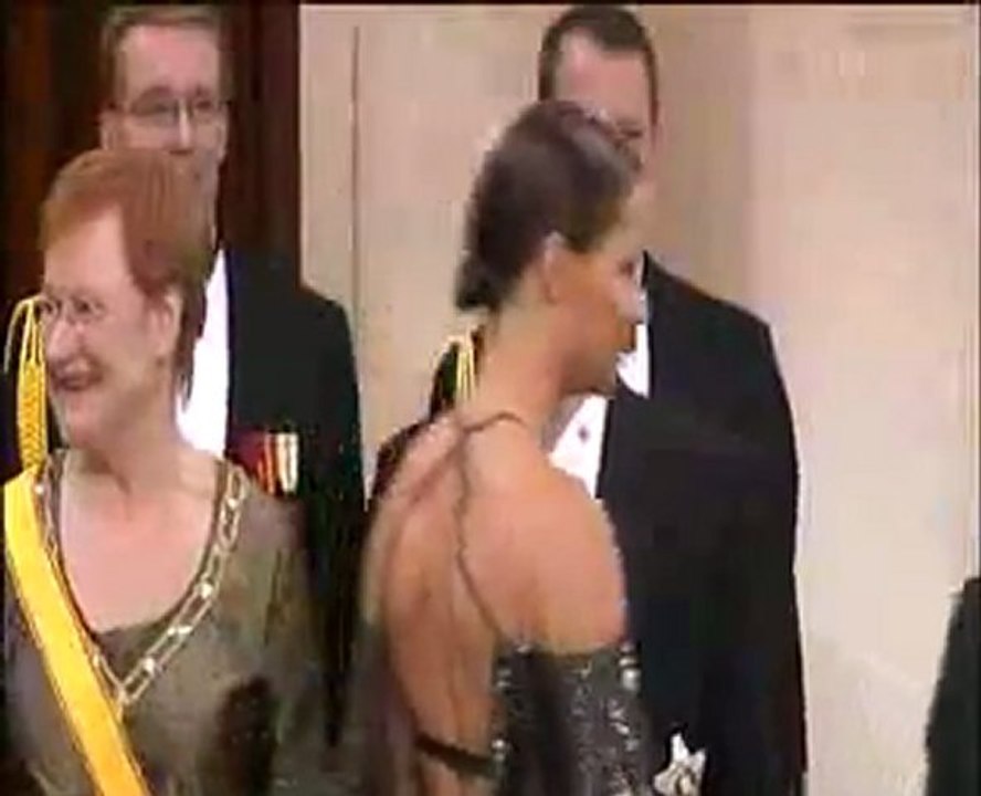 Kimi Räikkönen and Jenni Dahlman meet Finnish President Tarja Halonen