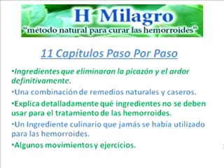 Testimonio del Milagro para la hemorroides