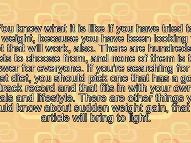 Sudden Weight Gain