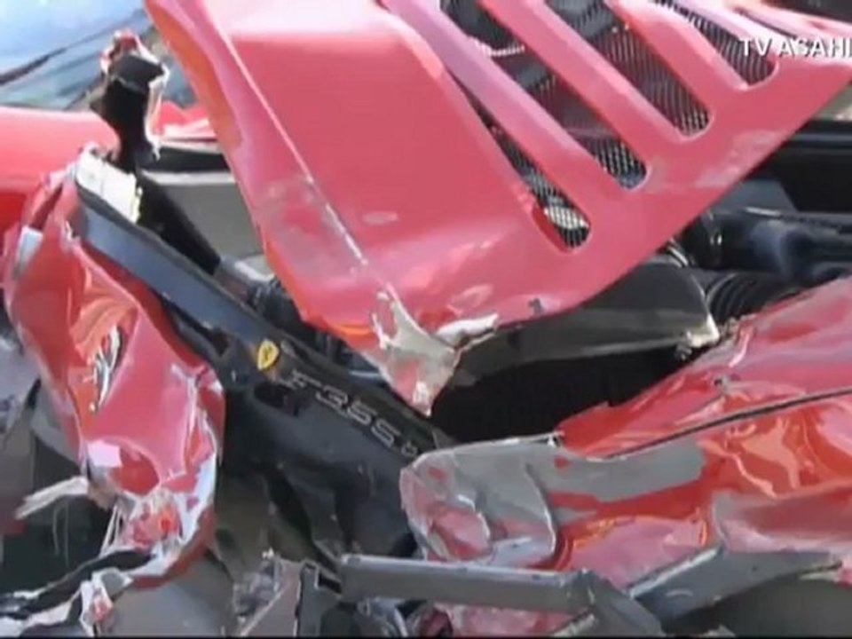 Ocho Ferraris y un Lamborghini chocaron en cadena