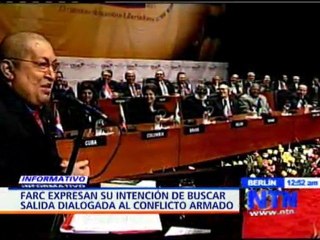 Las FARC expresa su intención de buscar salida dialogada al conflicto armado en Colombia