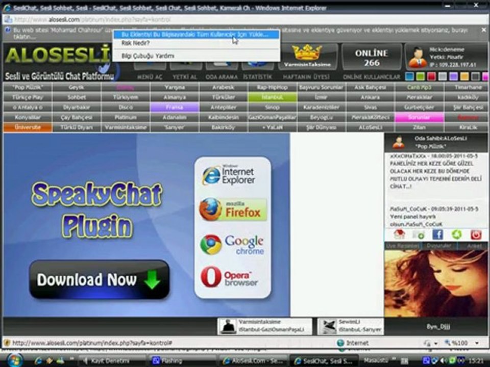 alosesli herkesi bekleriz Varmisintaksime Ali-jan  Alosesli çok eski ve güzel bi sitedir alosesli biz Bir aileyiz Varmisintaksime61@hot bana ulaşabılırsınız GaziOsmanPasaLi