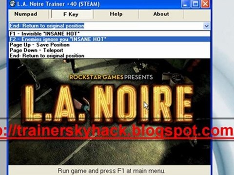L.A. Noire Trainer +40 (STEAM) PC [ Working Trainer ]