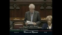 Mario Monti - La manovra economica alla Camera