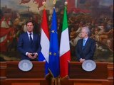 Governo - Dichiarazioni alla stampa al termine dell'incontro Monti - Rutte