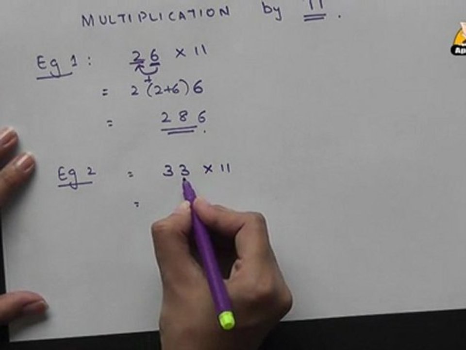 Multiplying by 11  made easy -  Part    1