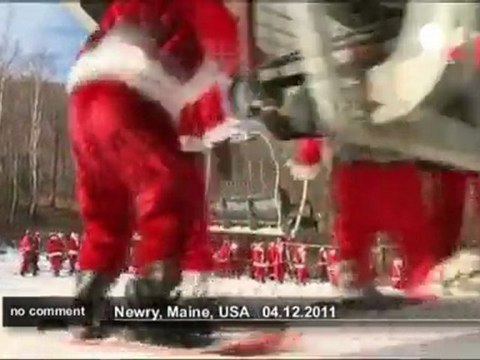 Les pères Noël font du ski - no comment