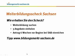 Weiterbildungsscheck Sachsen - Die Förderung zur Weiterbildung