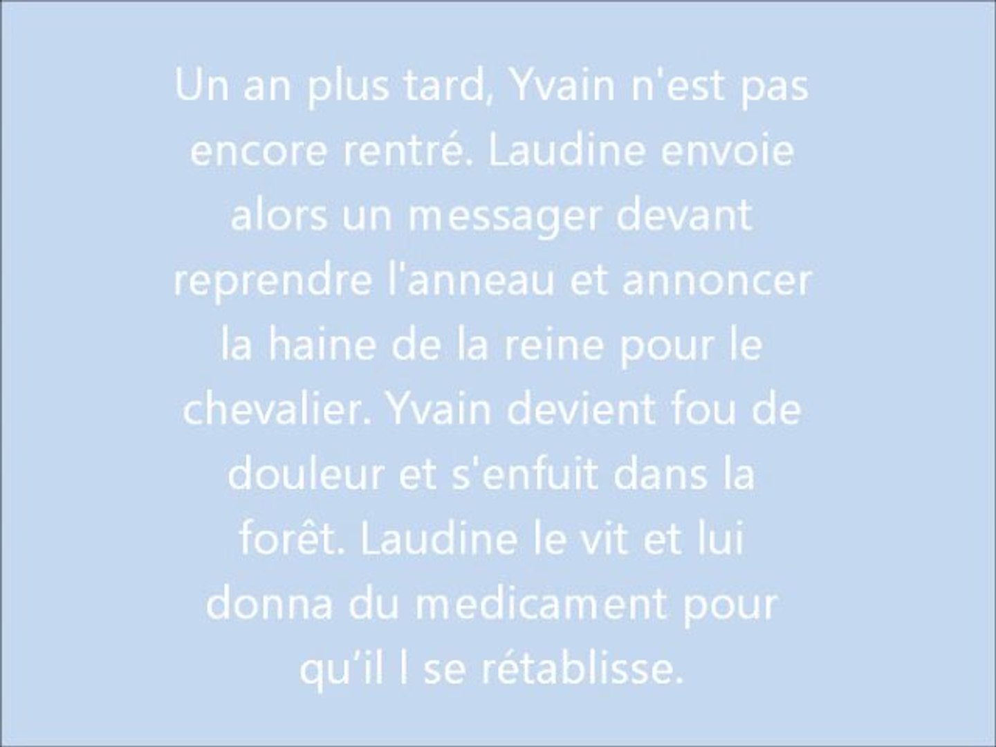 Yvain Ou Le Chevalier Au Lion Video Dailymotion