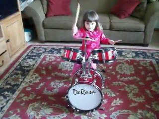 De Rosa DRM312-RD Children's 3 Piece 12 Inch Drum Set with Chair, Red