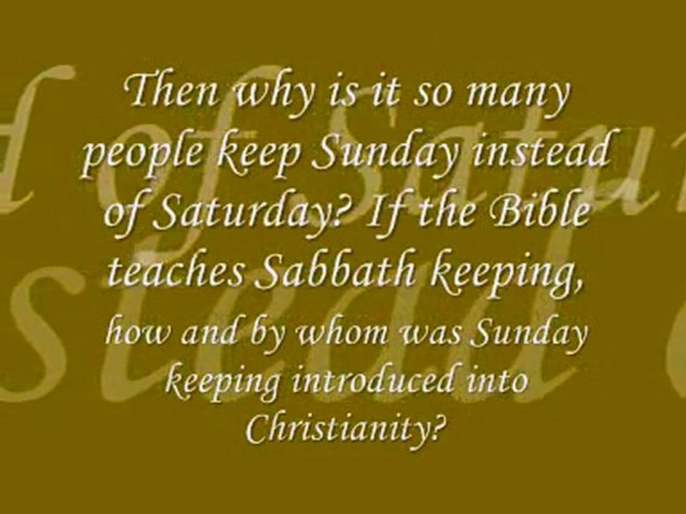 Why Not Ask God About The Sabbath (Part 1 of 2)