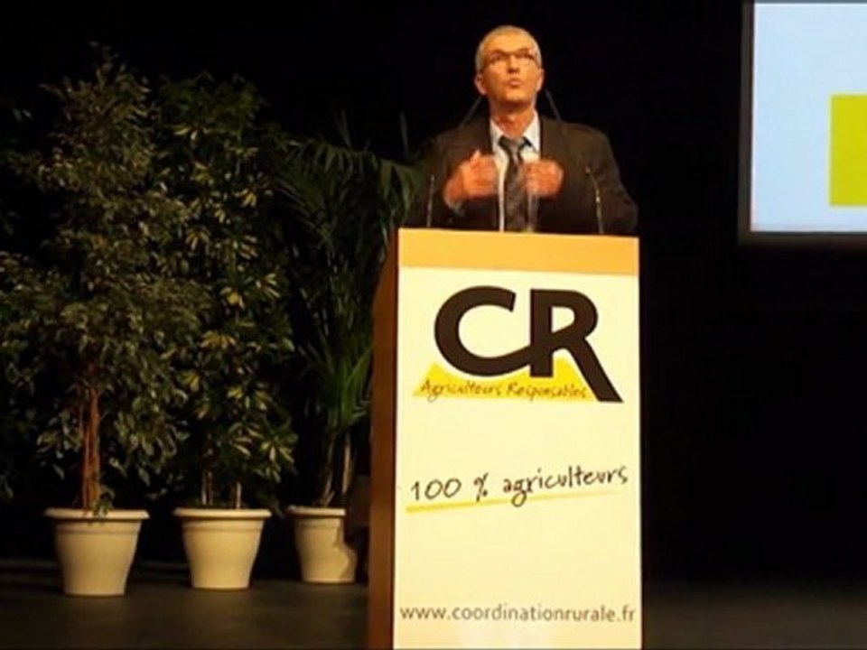 Semences de fermes, Bernard Lannes, président de la Coordination Rurale, veut alerter l'opinion !  [Congrès de la CR 2011 - partie 1]