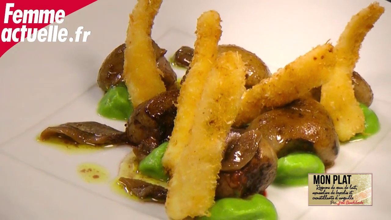 Le plat de Noël d'Yves Camdeborde : rognons de veau, brocolis et croustillants de sole