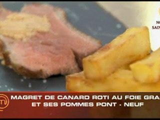 Magret decanard et foie gras, pommes pont neuf par Nathalie de MasterChef