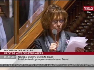 Sénat Adoption du droit de vote des étrangers aux municipales  - 08-12-2011
