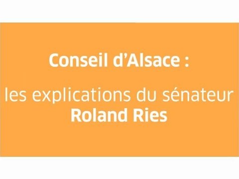 Création d'un Conseil d'Alsace : l'avis du sénateur socialiste Roland Ries