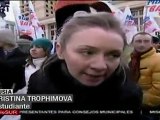 Masiva manifestación en apoyo a Rusia Unida en Moscú