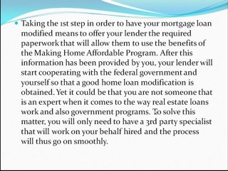 The Home Loan Modification - The Intricacies of It