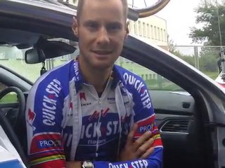 Tom Boonen talks prior to the start of the Tour of Poland