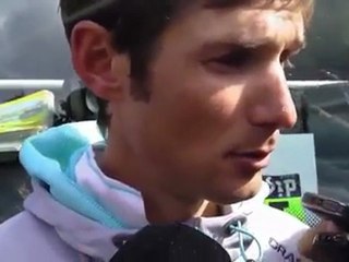 Frank Schleck talks after stage 16 of the Tour de France