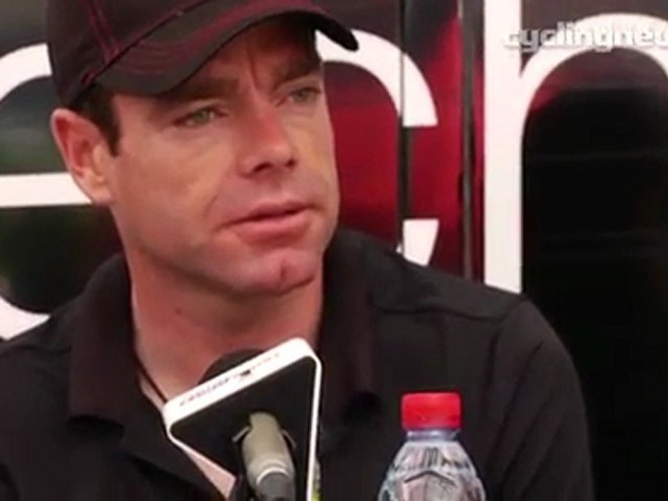 Cadel Evans talks on Tour de France rest day