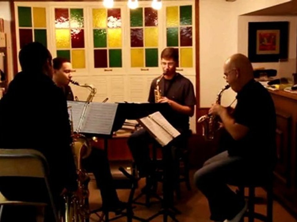 Toronto Saxophone & Flute Lessons. Sax Quartet rehearsal