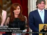 Emotivo acto de asunción de Cristina Fernández