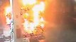Petol tanker bursts into flames