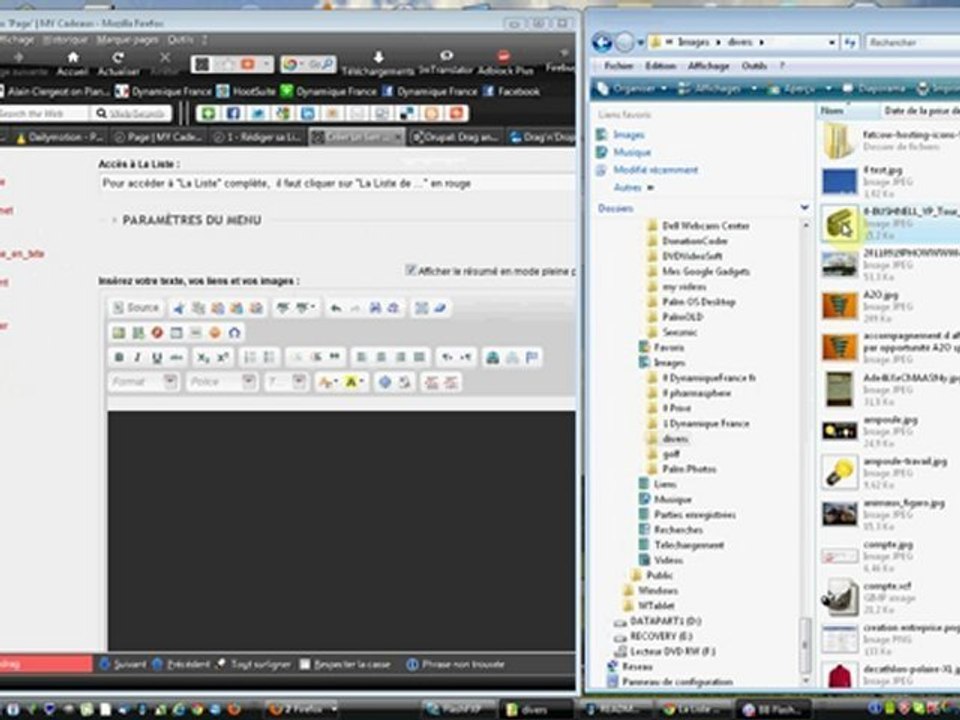 Faire glisser ses images de son ordinateur à sa liste (pour l'instant firefox [pas explorer, ni chrome])