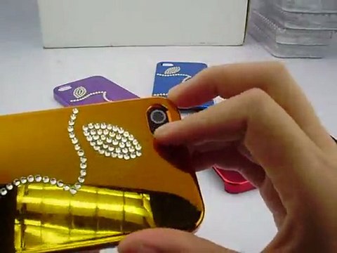 Slim iPhone 4S Cases with Rhinestone Apple Logo Pattern