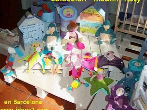 idees2.com Moulin Roty Barcelona muñecos musical juguete tela y carrusel caja musical cuna bebés niños caja regalos