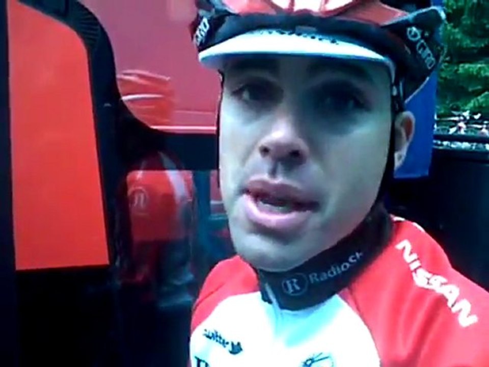 Philip Deignan (RadioShack) talks after stage 15 of the Giro d'Italia