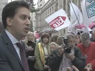 Christian Aid: Ed Miliband and the 'Coal Kills' Vigil