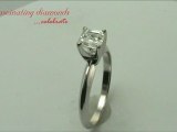 Asscher Diamond Solitaire Engagement Ring In Four Prong Knife