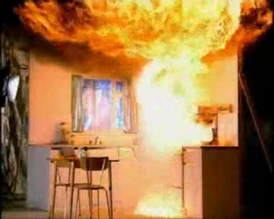 Fuego en cocina
